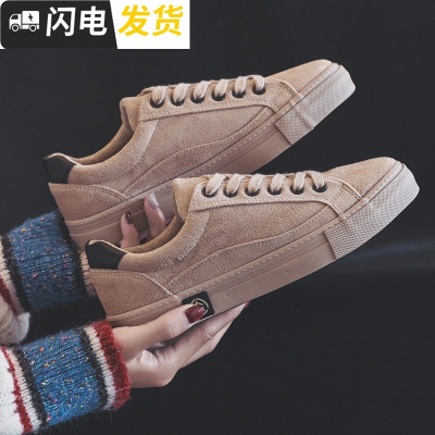 加绒帆布鞋女2018新款冬季百搭学生韩版二棉鞋女原宿ulzzang启如
