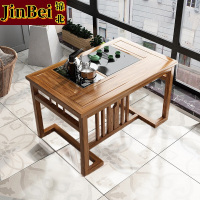 锦北阳台茶桌椅组合家用小茶台新中式茶桌简约小户型茶几 1.0米中圆桌