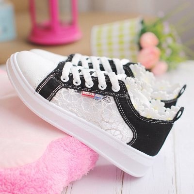 伊努特女童帆布鞋子2021春夏季新款女孩网鞋儿童中大童韩版镂空布鞋板鞋