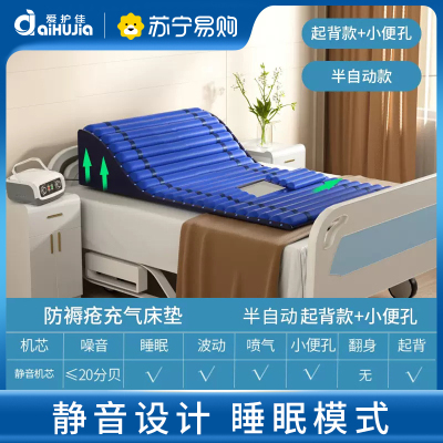 防褥疮气床垫医用充气垫卧床瘫痪病人全自动翻身起背老人护理床垫 半自动起背款+小便孔