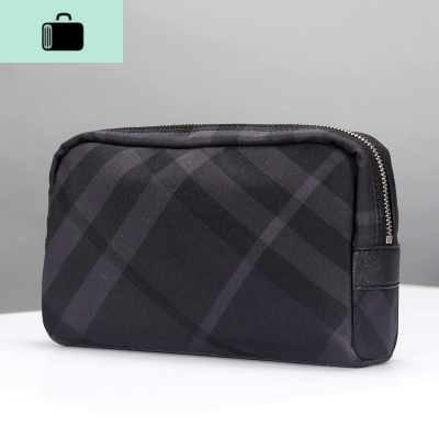 2020新款大容量时尚潮流男士格子纹布手包帆布牛津布休闲手拿包潮NEW LAKE 格纹手包男士手拿包