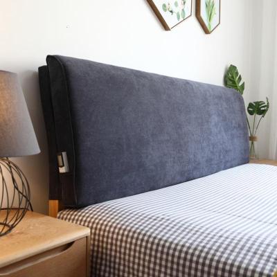 美帮汇定制北欧实木床上靠垫榻榻米无床头板软包自粘布艺罩可拆洗 深灰色 有床头款180*58*10CM