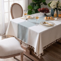 维诺亚桌布布艺仿棉麻小清新北欧简约感轻奢长方形餐桌布茶几台布