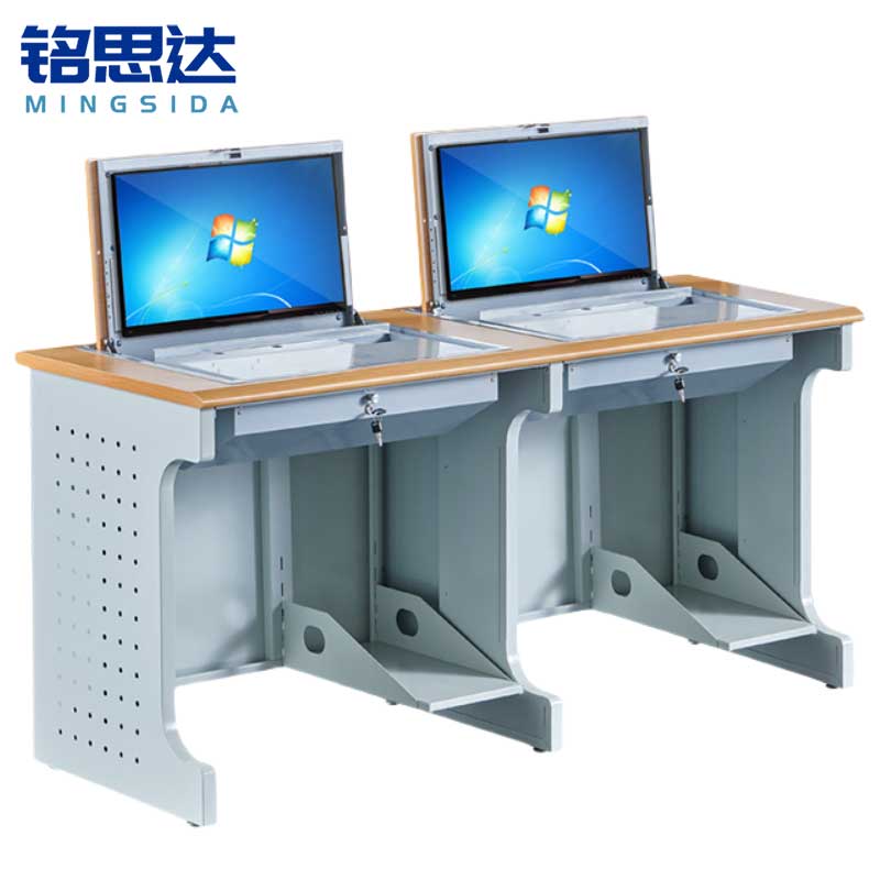 铭思达翻转电脑桌双人位张