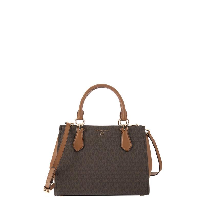 Michael Kors女士斜挎包防水手提单肩包拼接印花PVC材质可调节肩带金属扣