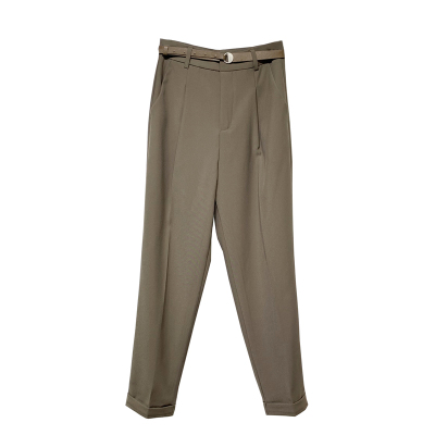 语娄裤子女2020秋季新款韩版小西裤简约直筒高腰西装裤休闲裤九分显瘦西裤