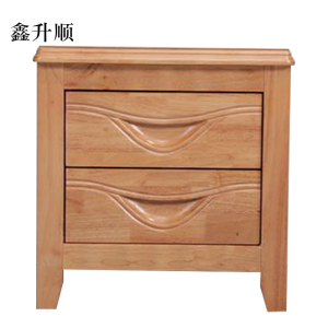 鑫升顺床头柜简约现代卧室床边储物柜升级款榉木色50*41*50cm