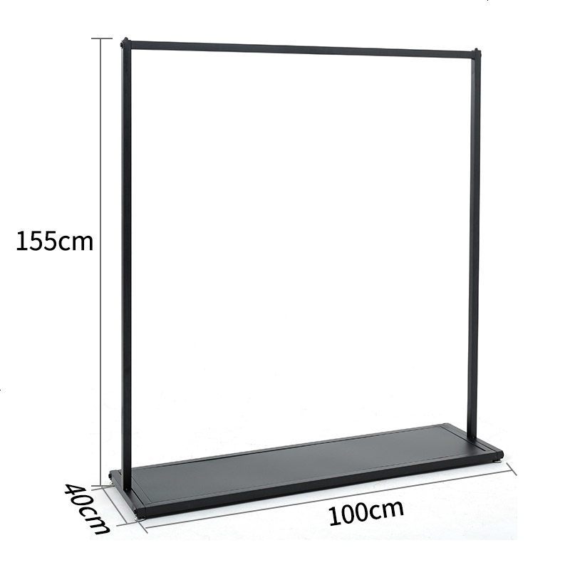 戴劲 衣架落地卧室挂衣架衣帽架欧式简易多功能挂衣服架子家用置物架 黑色[长100*高160]