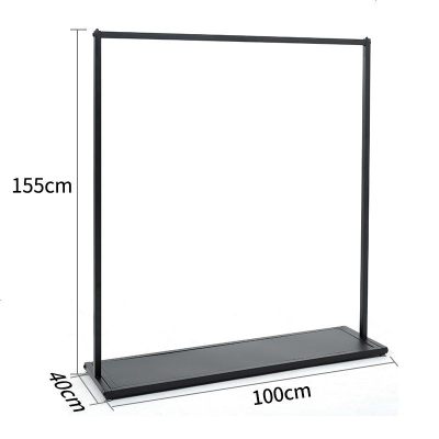 戴劲 衣架落地卧室挂衣架衣帽架欧式简易多功能挂衣服架子家用置物架 黑色[长100*高160]