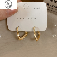 JiMi法式高级感耳钉2023年新款潮洋气金属不规则耳环轻奢小众耳饰女