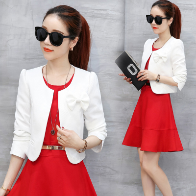 恋名媛矮个子短款小西装中袖女装春秋大码上衣服修身薄款小披肩夹克外套大码女装