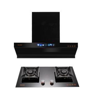 Haotaitai烟灶套装XE02+X402L天然气 27m³大风量变频电机 烟灶联动5.2kW大火力左右双定时