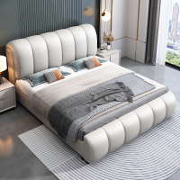 欧梵森 意式轻奢科技布美式主卧床1.5米床双人床家用储物床欧式大床北欧软包床现代简约小户型婚床套装组合卧室家具床