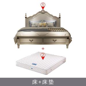 森美人美式床实木床1.8米双人床主卧床现代简约储物欧式婚床花公主床