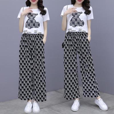 仙依琦阔腿裤套装女夏季2021新款时尚女装气质洋气减龄显瘦两件套8912