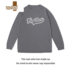 YANXU圆领长袖投篮服男速干田径体育生跑步健身训练服美式运动t恤