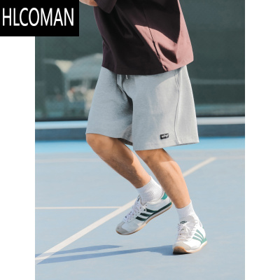 HLCOMAN吕小虎美式休闲暗纹肌理短裤男生夏季抽绳松紧腰宽松运动五分卫裤