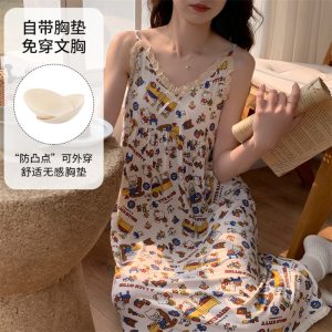 睡衣女春夏季2026新款夏天背心睡裙韩版休闲宽松可外穿家居服套装