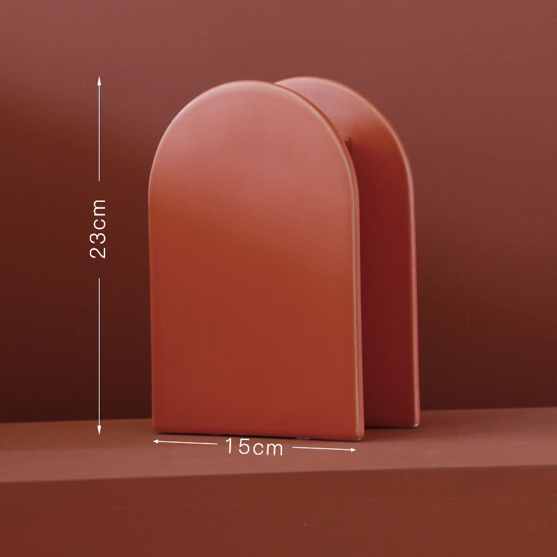 莫兰迪色陶瓷花瓶客厅电视柜样板房软装摆件ins花器 三维工匠 小号蓝