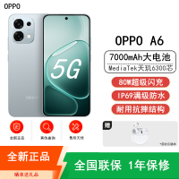 [全新] OPPO A6 丝绒灰 12GB+256GB 天玑6300 5G芯 7000大电池 80W快速充电 5G AI手机