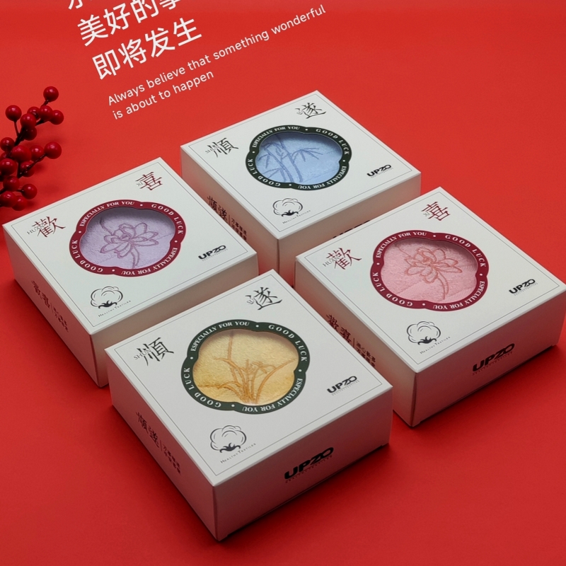 优品尚竹UPZO竹纤维小国风毛巾单条礼盒XGF-001盒 混色
