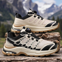 新款潮流秋季圆头百搭透气系带厚底舒适轻便纯色运动男鞋休闲鞋