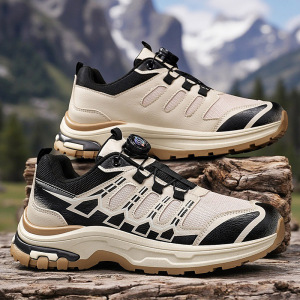 新款潮流秋季圆头百搭透气系带厚底舒适轻便纯色运动男鞋休闲鞋