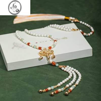 JiMi[烟锁绮罗]背云长璎珞明制马面裙项链儿童晚明风古风汉服软璎珞