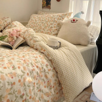 纯棉全棉床上四件套2026新款清新床品被套床笠床单三件套