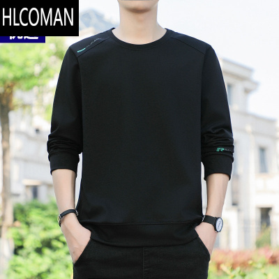 HLCOMAN海蓝优选卫衣男款2024新款圆领套头休闲长袖T恤加绒上衣