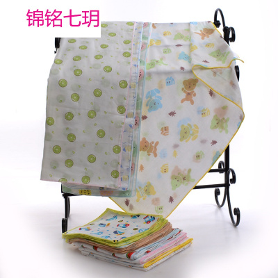 锦铭七玥纯棉针织童被婴幼儿童四层超薄毛巾被新生儿盖毯 厂家批发