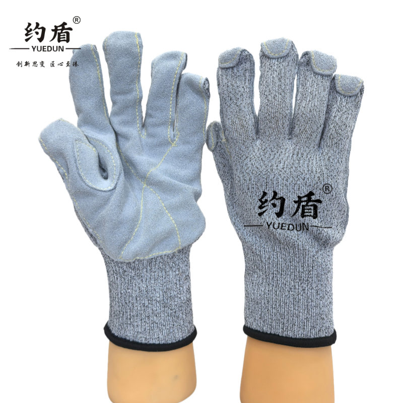 约盾 掌贴牛皮防切割手套 HPEL325/双