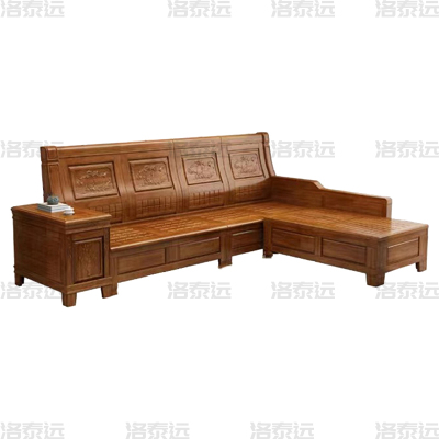 洛泰远 香樟木实木沙发组合新中式冬夏两用沙发 四人位贵妃位