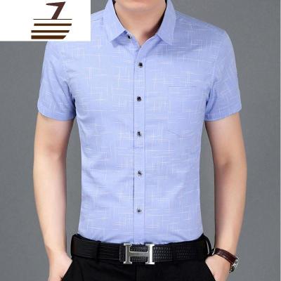 NEWLAKE夏天男士短袖衬衫薄款中年短袖衣服30-40岁男人上衣夏季寸衫