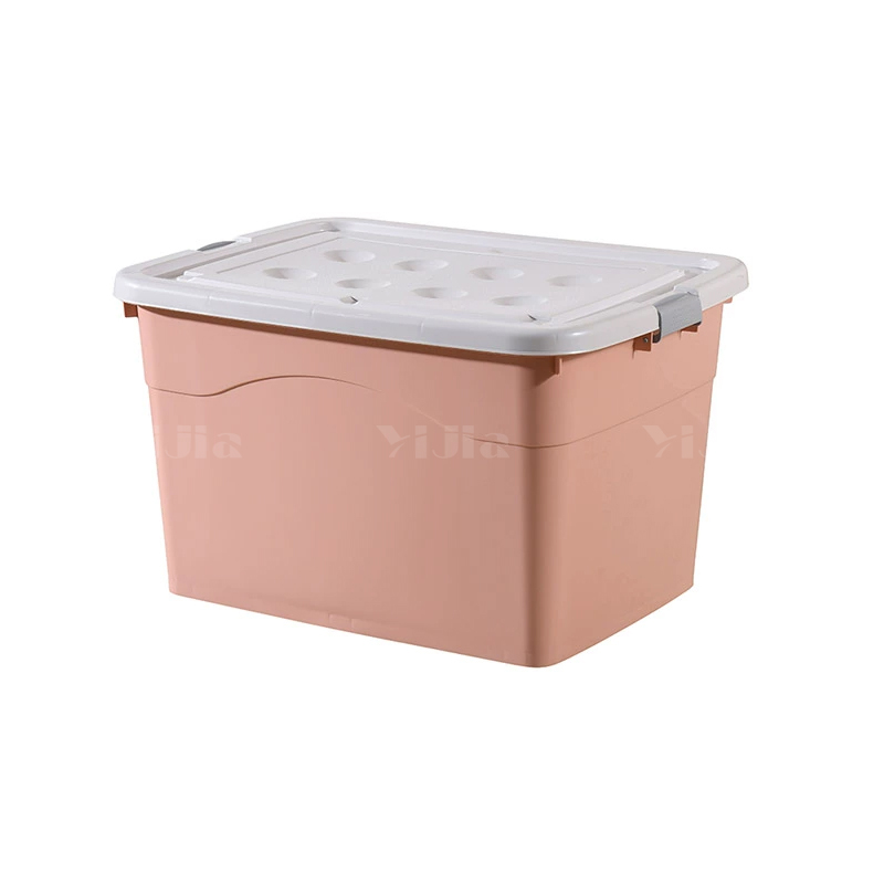 翌嘉YJ4120506 塑料收纳箱带盖子储物整理箱存放箱 粉色 560*400*330