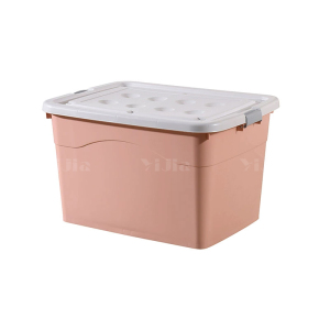 翌嘉YJ4120506 塑料收纳箱带盖子储物整理箱存放箱 粉色 560*400*330