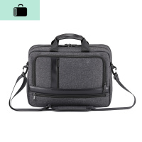 商务男士大容量单双肩公文包出差多功能横款手提背包笔记本电脑包NEW LAKE 深灰色男士手提包