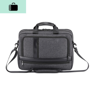 商务男士大容量单双肩公文包出差多功能横款手提背包笔记本电脑包NEW LAKE 深灰色男士手提包 深灰色