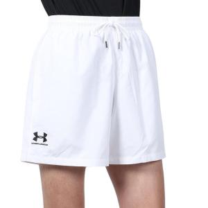 Under Armour透气速干宽松运动裤男两穿绳腰侧袋吸湿排汗跑步训练短裤白色黑色 White 3L