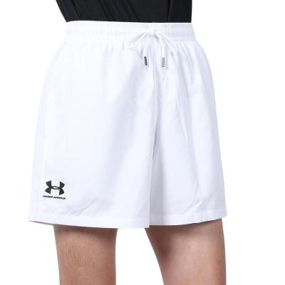 Under Armour透气速干宽松运动裤男两穿绳腰侧袋吸湿排汗跑步训练短裤白色黑色