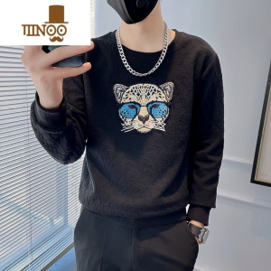 YANXU感卫衣男潮流韩版修身长袖T恤网红潮牌痞帅外套上衣男