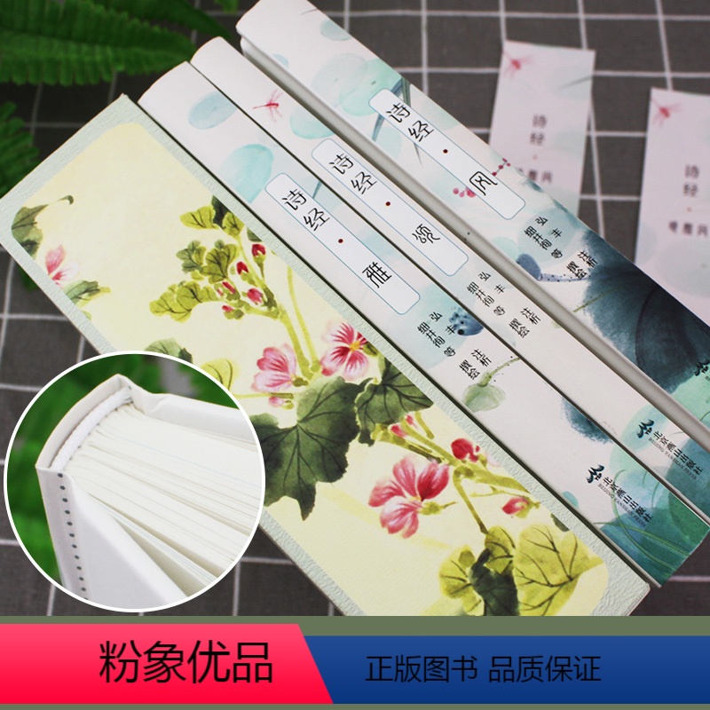[正版]诗经全3册插图版全集风雅颂原著完整版诗经原文译注赏析中国古诗词歌赋诗经楚辞典全集 全套国学经典书籍文白对照
