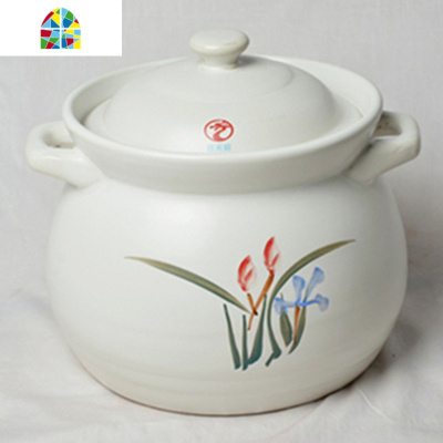 封后砂锅养生汤锅炖锅陶瓷锅燃气土沙锅煲汤明火可高温家用炖汤瓦煲 FEN 黑色4.8L牡丹花加厚版[4-5人]烧坏换新破损