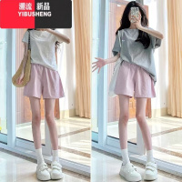 YIBUSHENG短裤女季薄款2024新款麻棉a字阔腿休闲裤