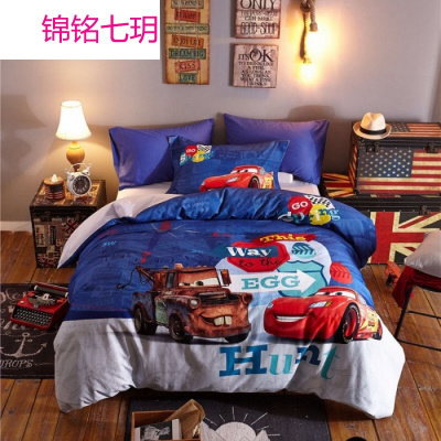 锦铭七玥男孩女孩四件套加厚磨毛卡通动漫学生儿童三件套件床上用品