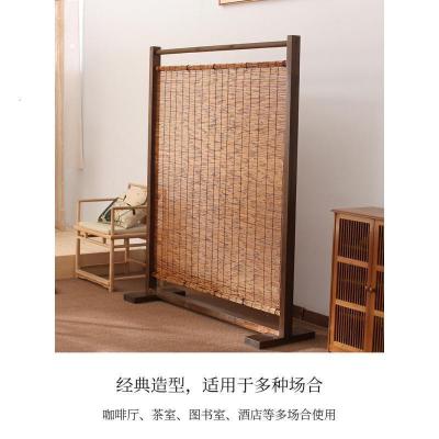 BONJEAN茶室屏风隔断实木玄关客厅现代简约中式酒店咖啡厅芦苇卷帘座屏