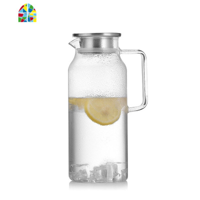 耐热玻璃冷水壶可高温套装家用大容量晾杯茶壶叠杯凉水壶 FENGHOU 2000ML单壶冷水壶+锤纹电陶炉