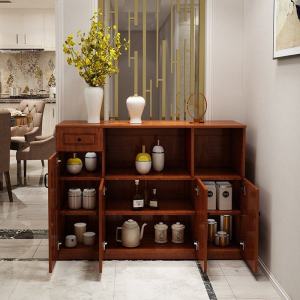 中式餐边柜现代简约茶水柜多功能客厅酒柜大容量餐厅厨房收纳碗橱