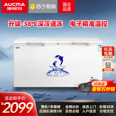 澳柯玛(AUCMA) 430升家用商用冷柜冰柜 大容量 升级合金内胆 电脑控温 大冷冻力 BC/BD-430HDNE