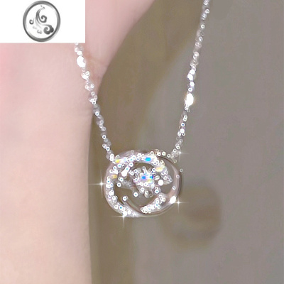 JiMiS925银银跳动的心项链女轻奢小众锁骨链2023新款闺蜜生日礼物